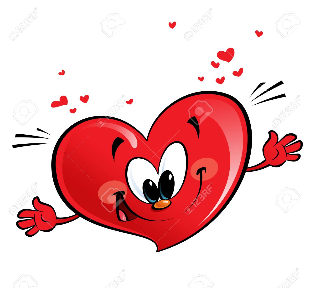 A Happy Heart Character Giving A Hug Stock Photo, Picture And Royalty Free Image. Image 20496927.