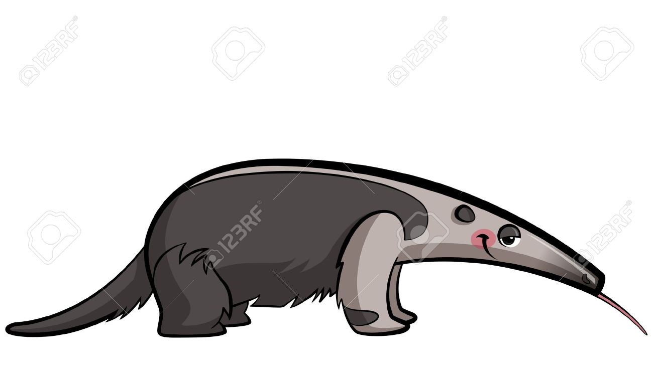 その舌を突き出て食べて漫画モグラ動物のイラスト素材 ベクタ Image
