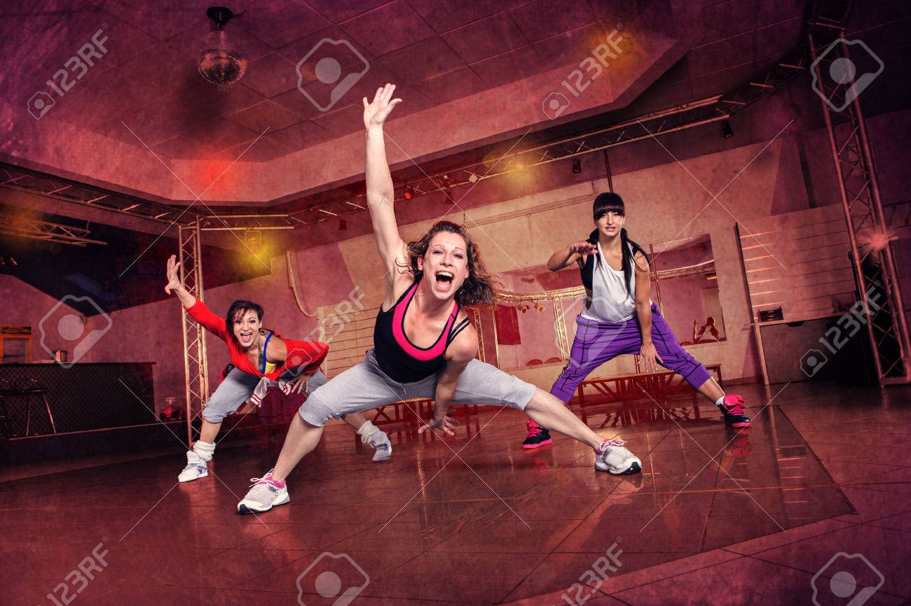 group of women in sport dress at fitness dance exercise or aerobics - 42503904 group of women in sport dress at fitness dance exercise or aerobics - 42503904