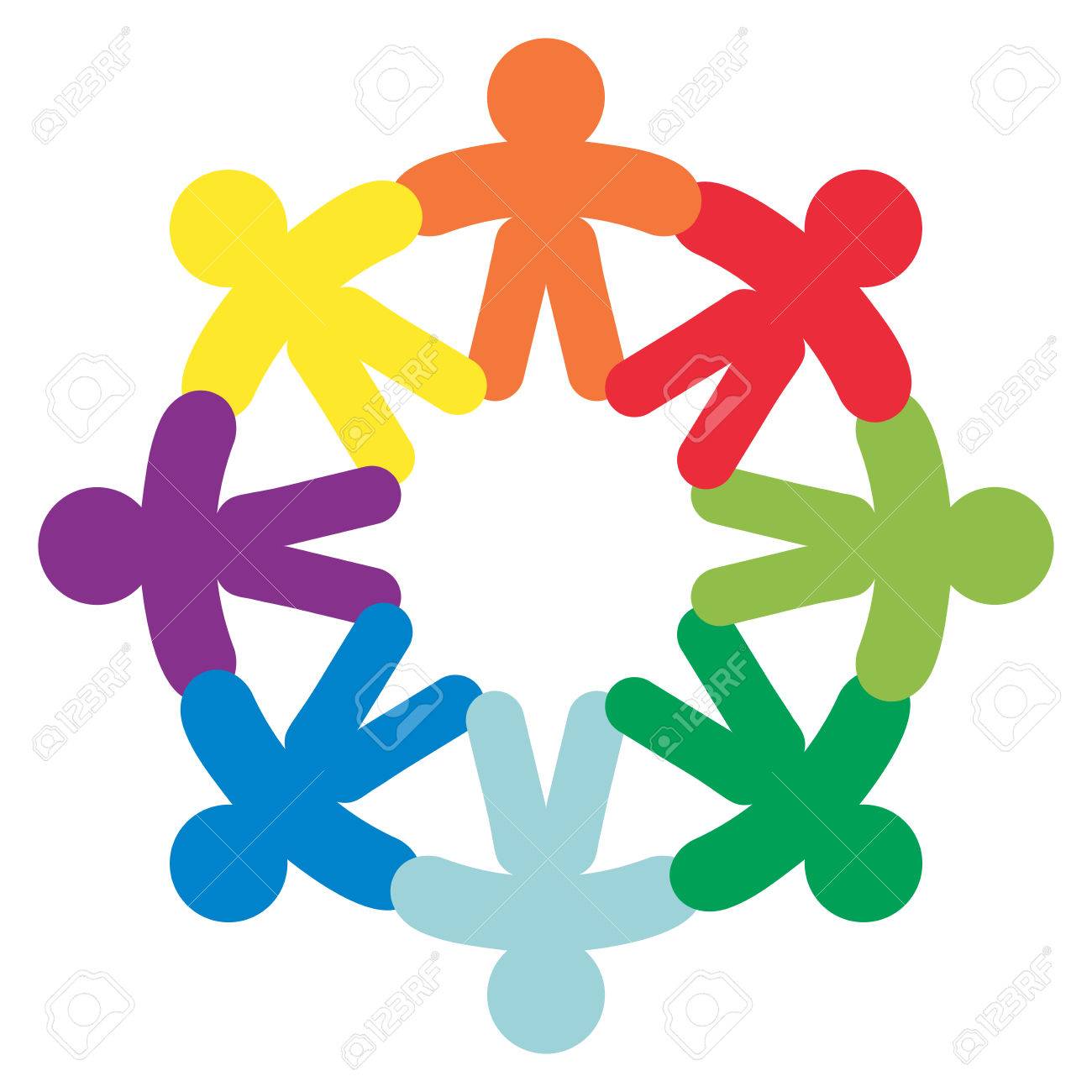 ビジネス企業抽象的な人々 が団結友情ロゴ 人間の会社のベクトル紋章 のイラスト素材 ベクタ Image