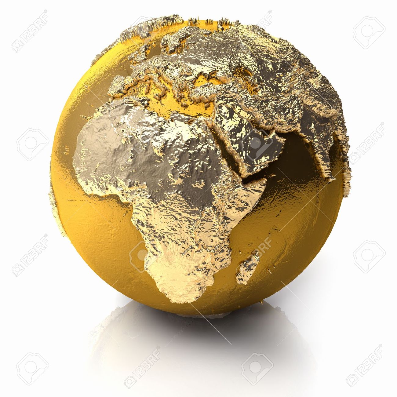 gold globe with realistic