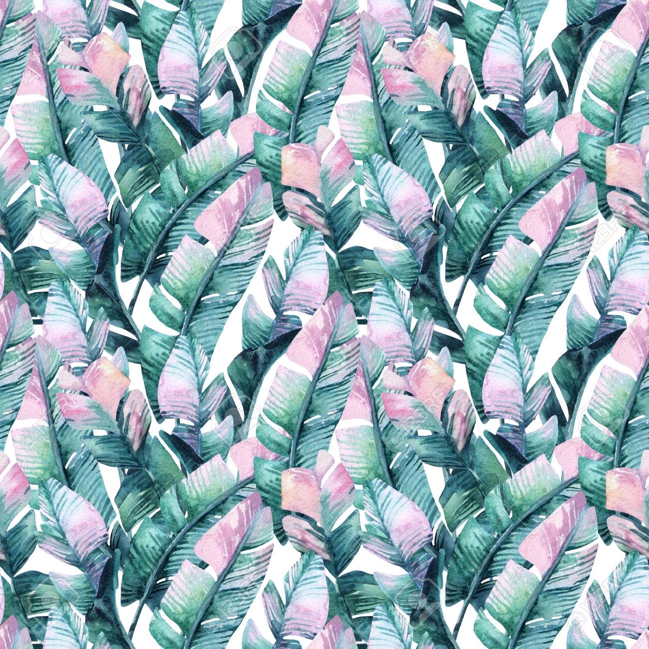 Banana Leaf Seamless Pattern Unusual Tropical Leaves Background Stock Photo Picture And Royalty Free Image Image