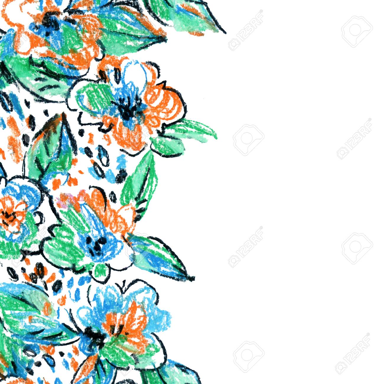 抽象的なクレヨン画 花のデザイン 抽象的なクレヨン画 花のデザイン it