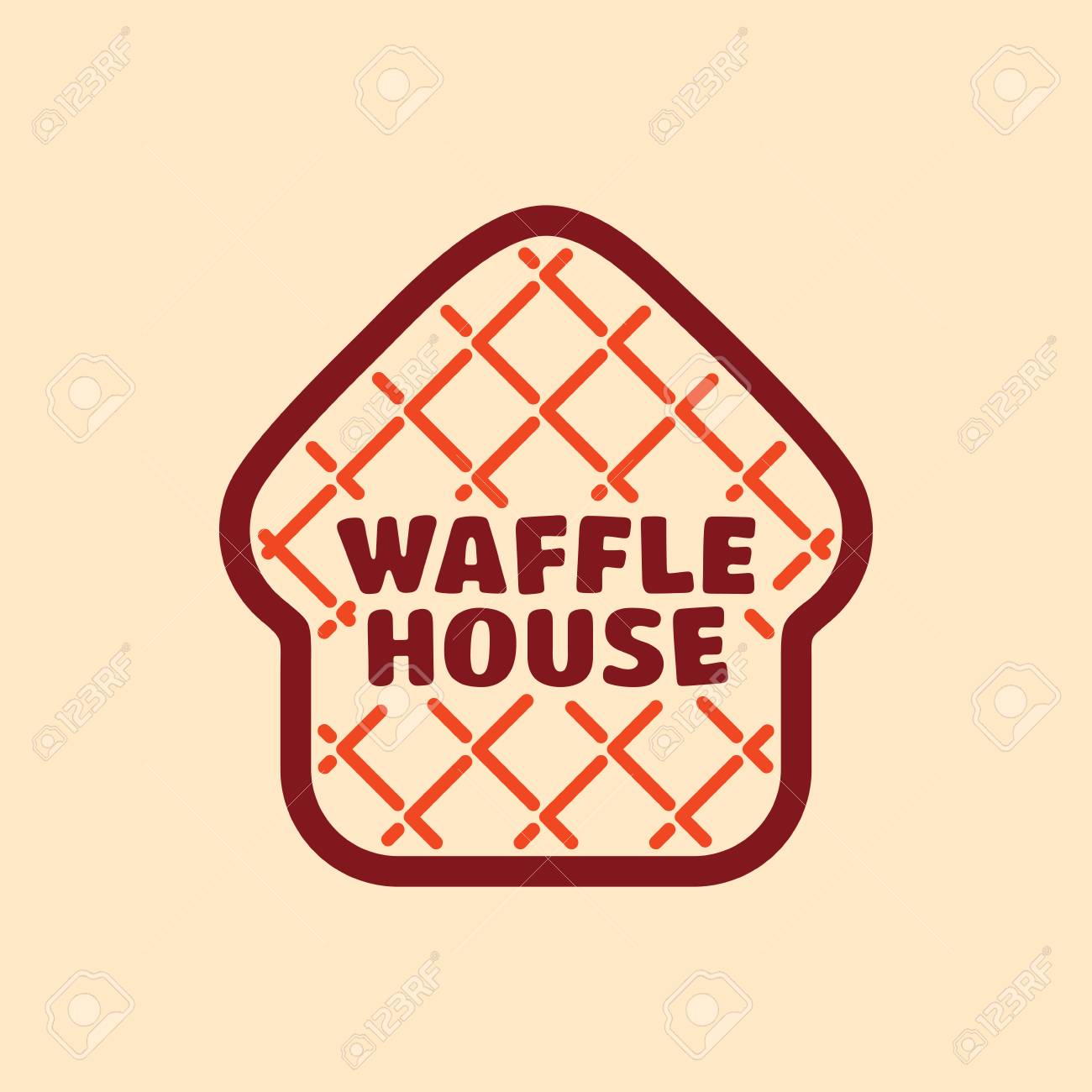 Modern Professional Vector Logo Waffle House In Orange Theme