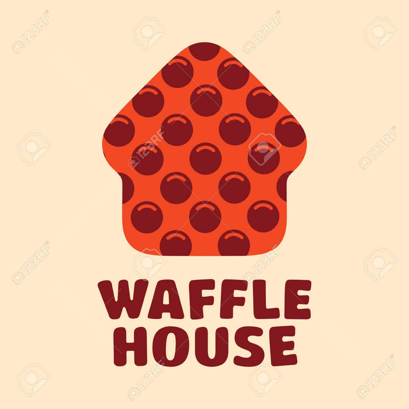 Modern Professional Vector Logo Waffle House In Orange Theme