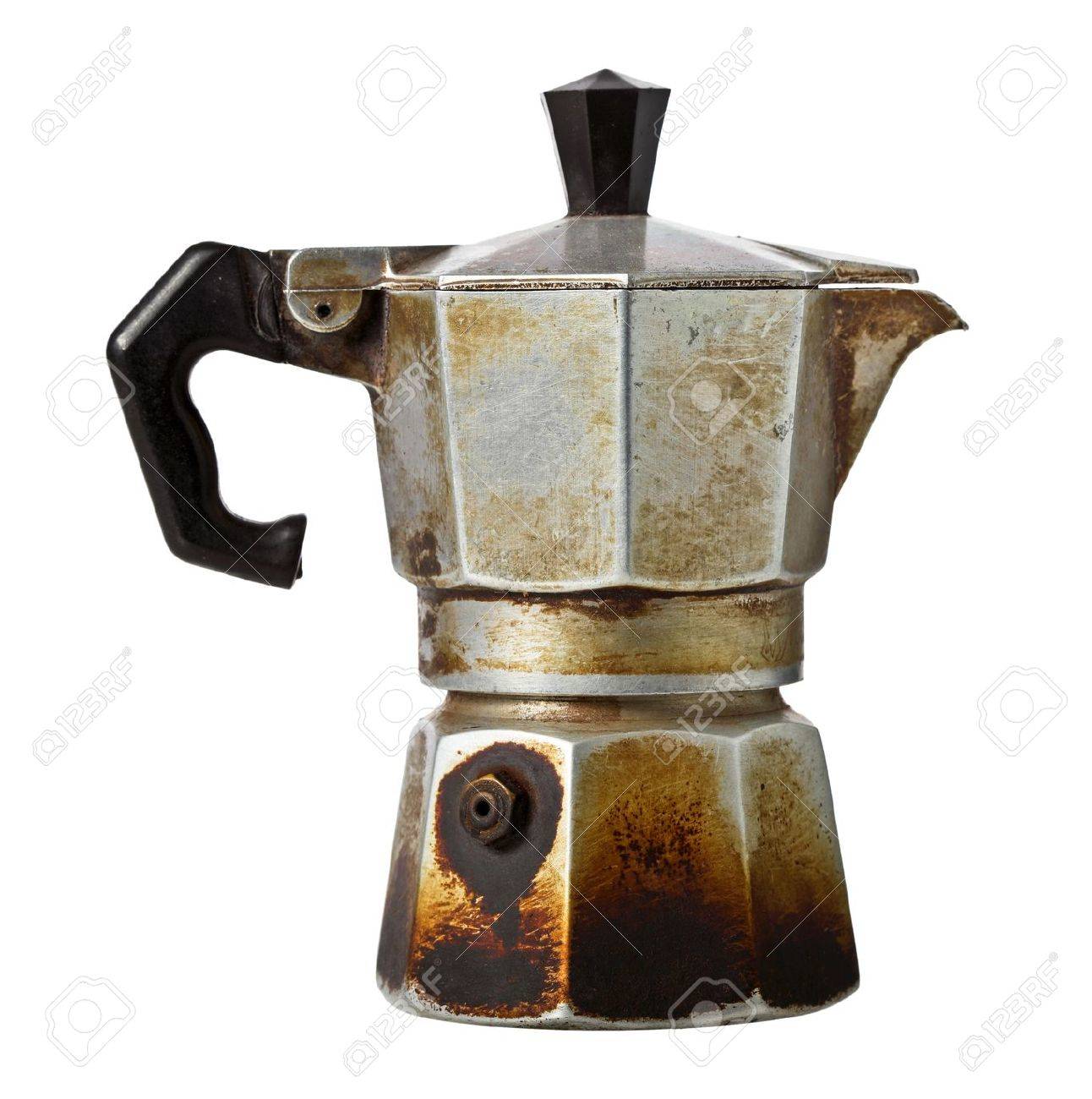 Old Coffee Maker Isolated On White 