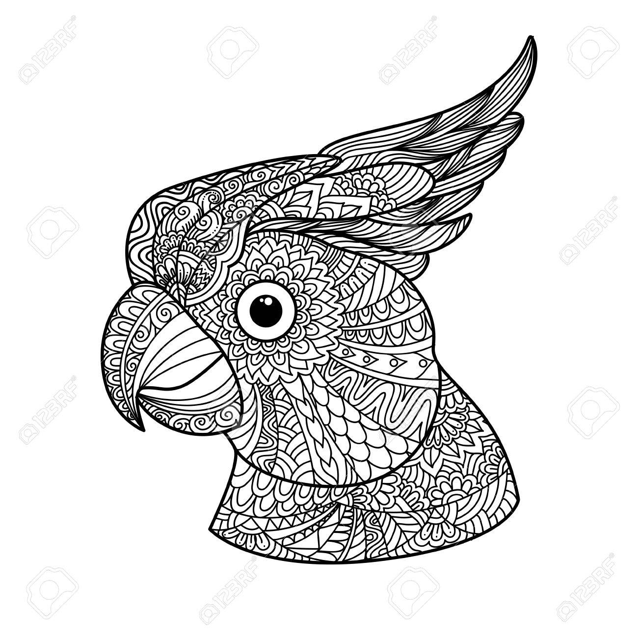 Dessin A Colorier Perroquet Coloriage Fleurs   Imprimer Gratuit