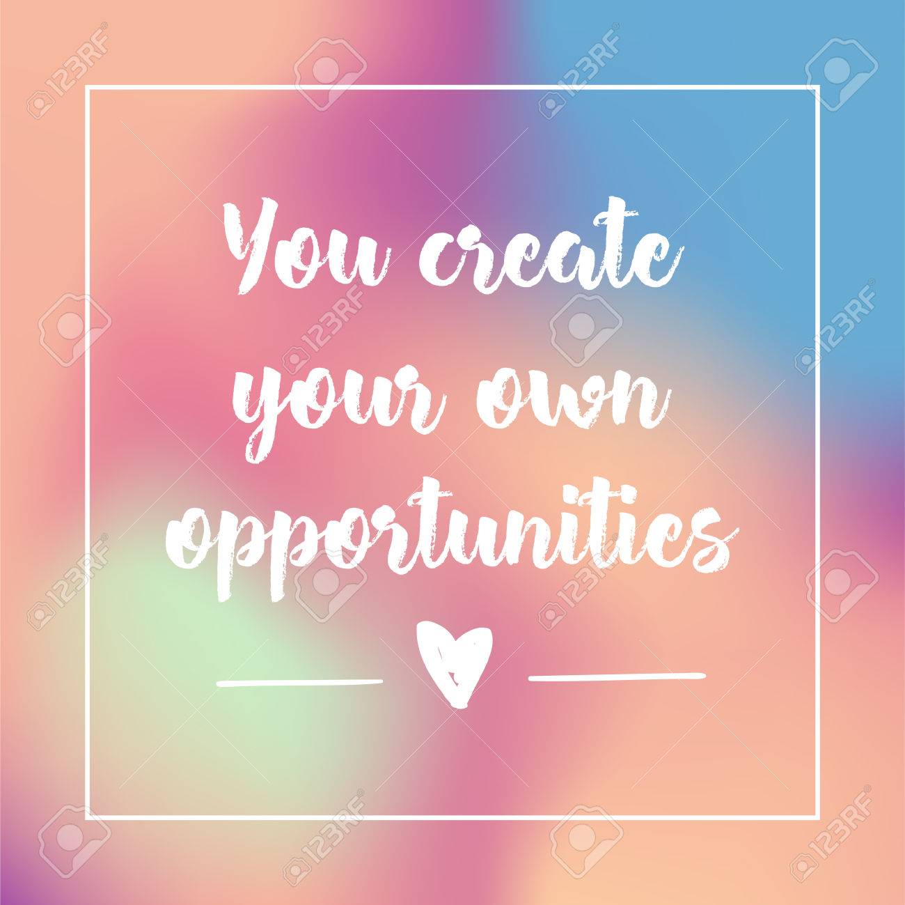 Vous Creez Vos Propres Opportunites Citation Inspirante Motivation Typographie Pour Affiche Invitation Carte De V Ux Ou T Shirt Conception De Lettrage De Vecteur Arriere Plan Du Texte Clip Art Libres De Droits Vecteurs