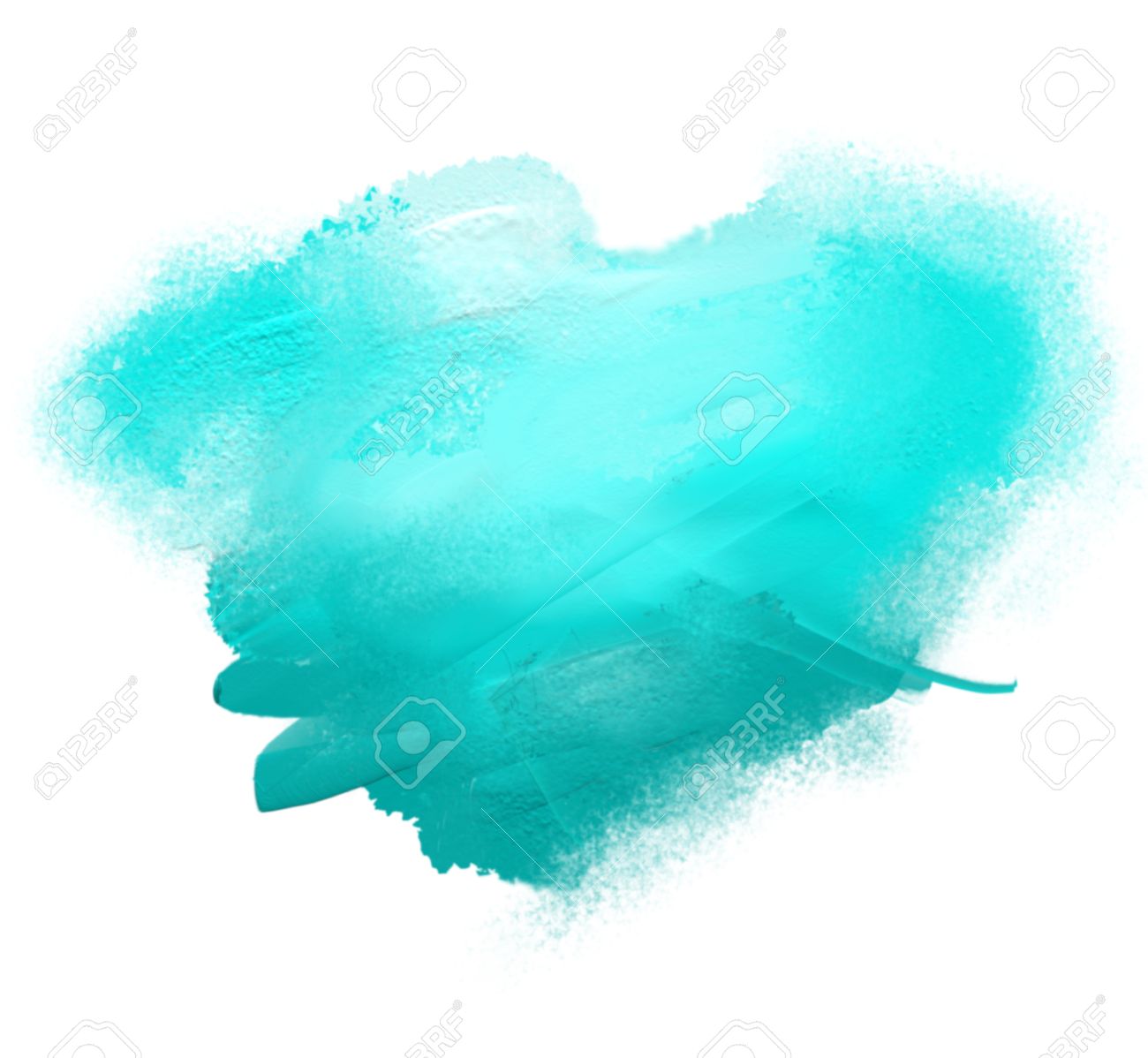 Bleu Tache De Peinture Acrylique Isolé Sur Un Fond Blanc Banque D