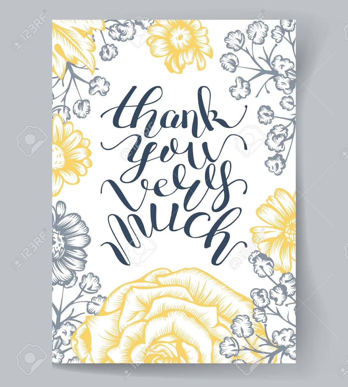 ありがとうございました のレタリングの手 筆ペン文字花と背景に分離します 手書きのベクトル図です のイラスト素材 ベクタ Image