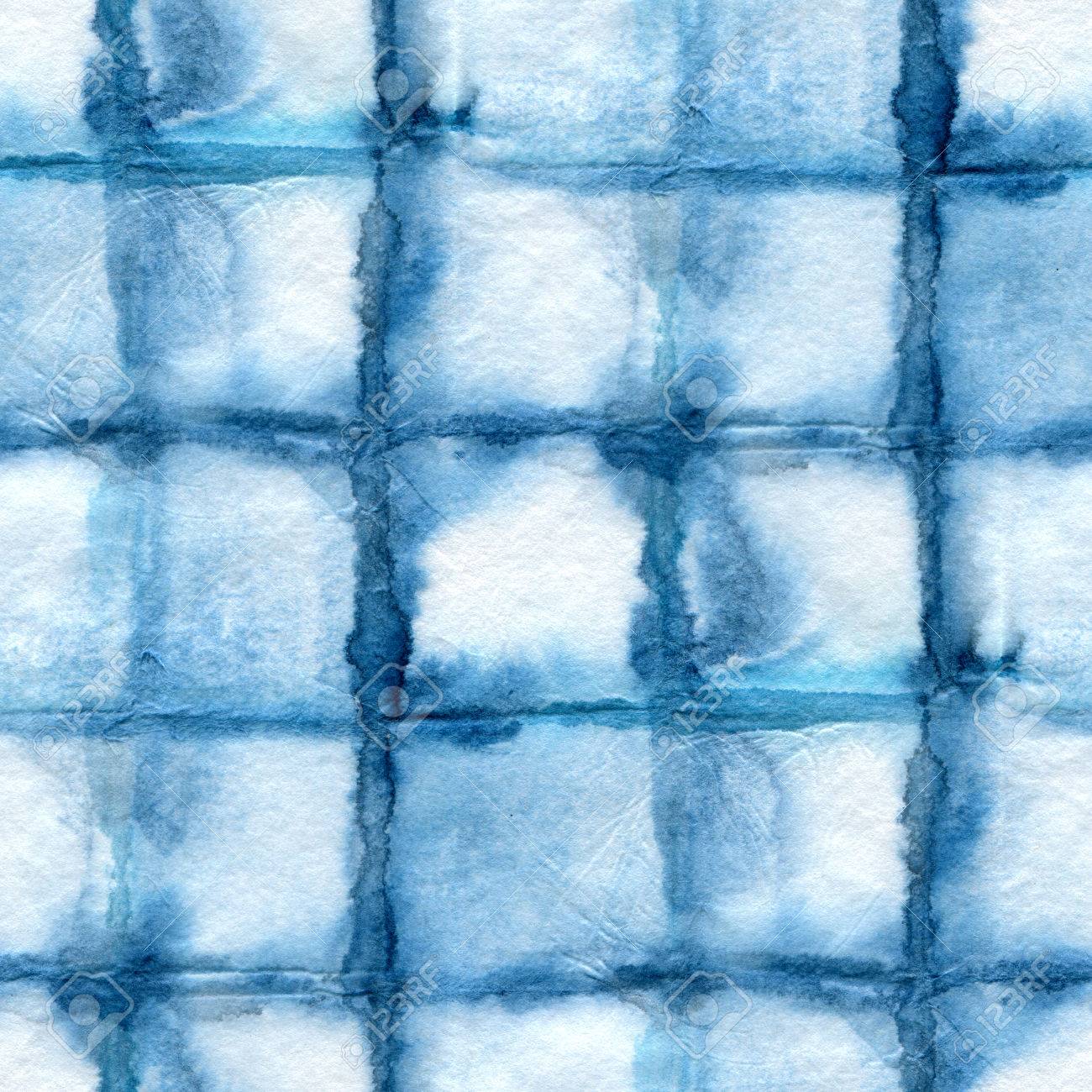 Seamless tie-dye pattern on white silk. Batik-hand painting fabrics - nodular batik. Shibori dyeing. The Indigo color. - 51847469 Seamless tie-dye pattern on white silk. Batik-hand painting fabrics - nodular batik. Shibori dyeing. The Indigo color. - 51847469