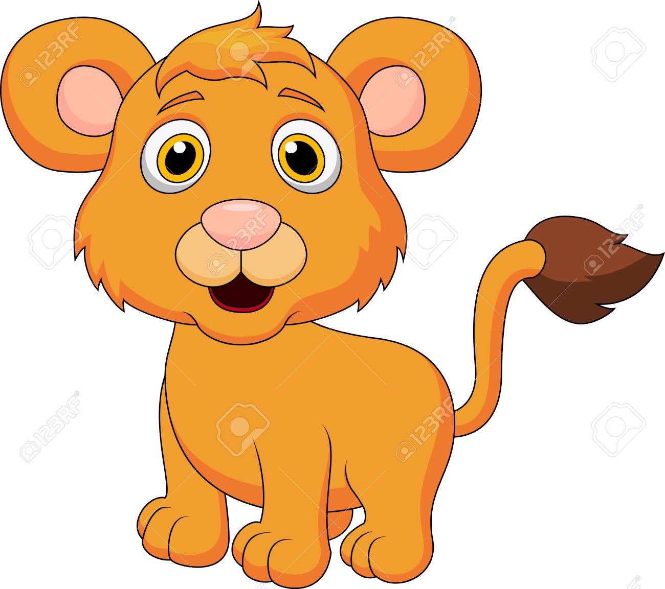 Bebe Lion Mignon De Bande Dessinee Clip Art Libres De Droits Vecteurs Et Illustration Image