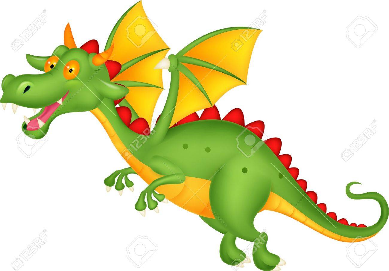 Dragon Lindo Del Vuelo Ilustraciones Vectoriales Clip Art Vectorizado Libre De Derechos Image