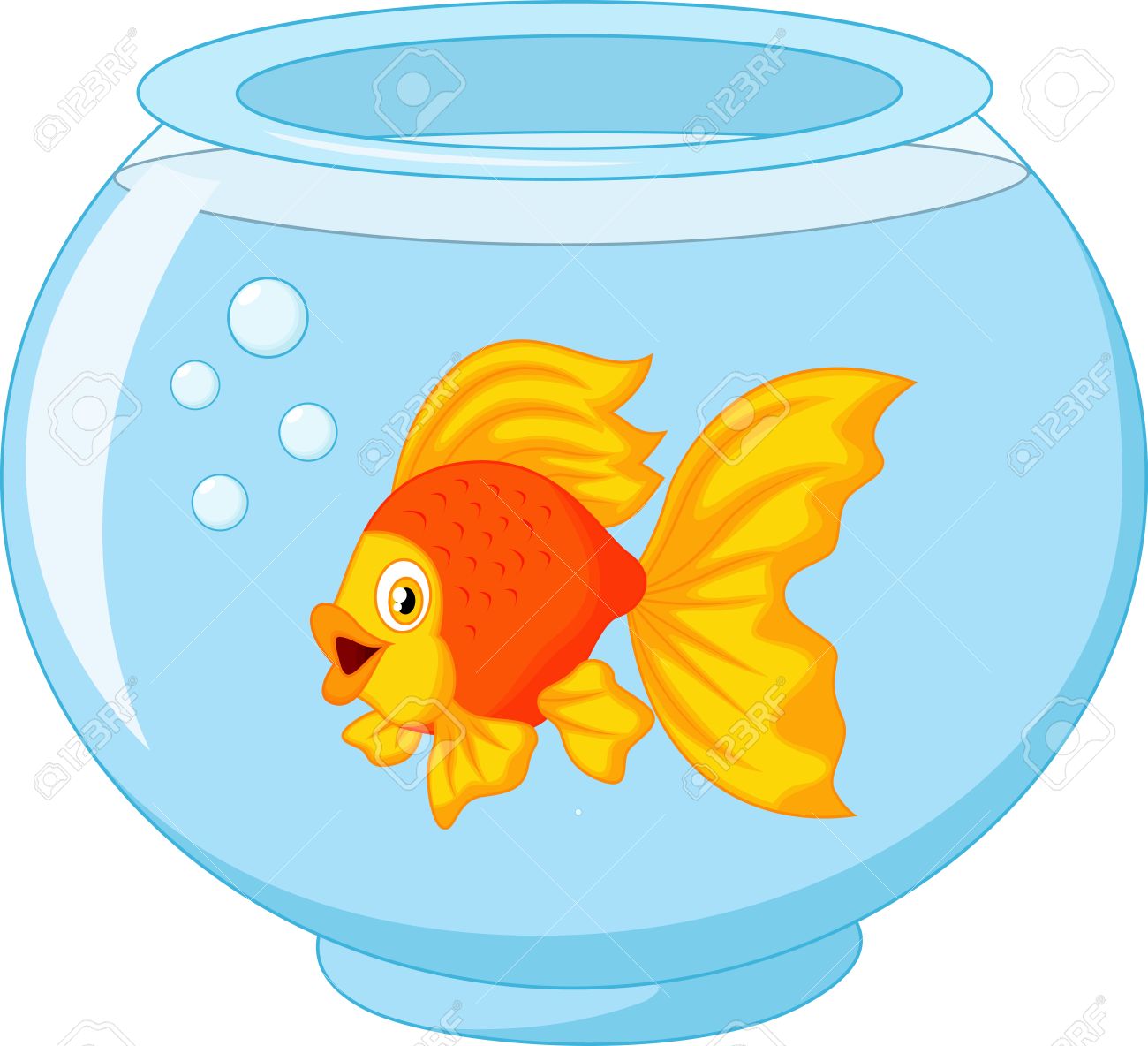 金の魚の水槽で漫画のイラスト素材 ベクタ Image 金の魚の水槽で漫画のイラスト素材 ベクタ Image