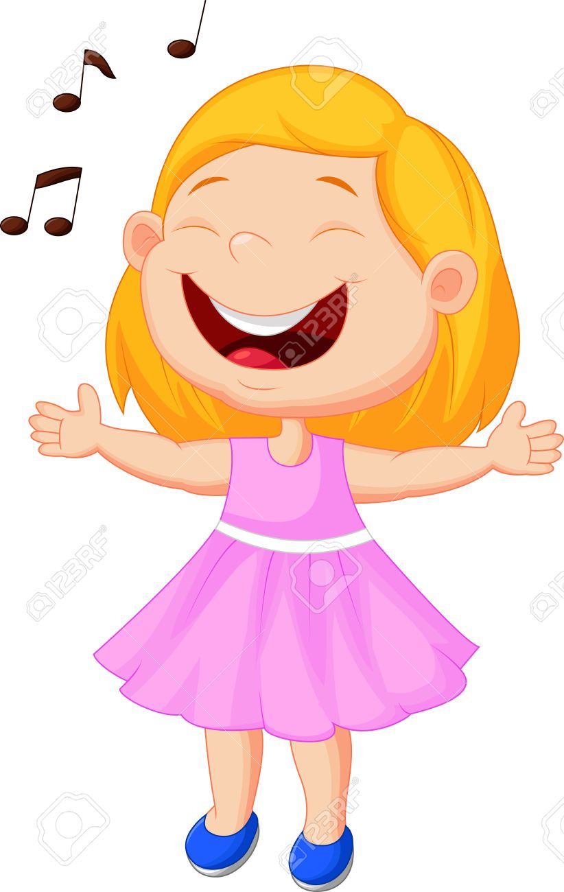 Pequeño Que Canta Niña De Dibujos Animados Ilustraciones Svg, Vectoriales,  Clip Art Vectorizado Libre De Derechos. Image 27657170.