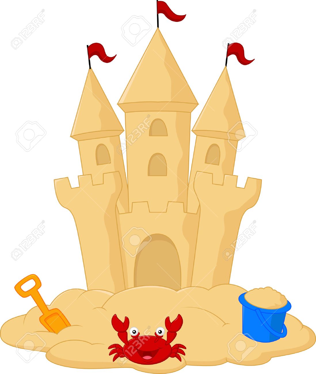 Sand Castle Cartoon Royalty Free SVG, Cliparts, Vectors, And Stock  Illustration. Image 30329449.