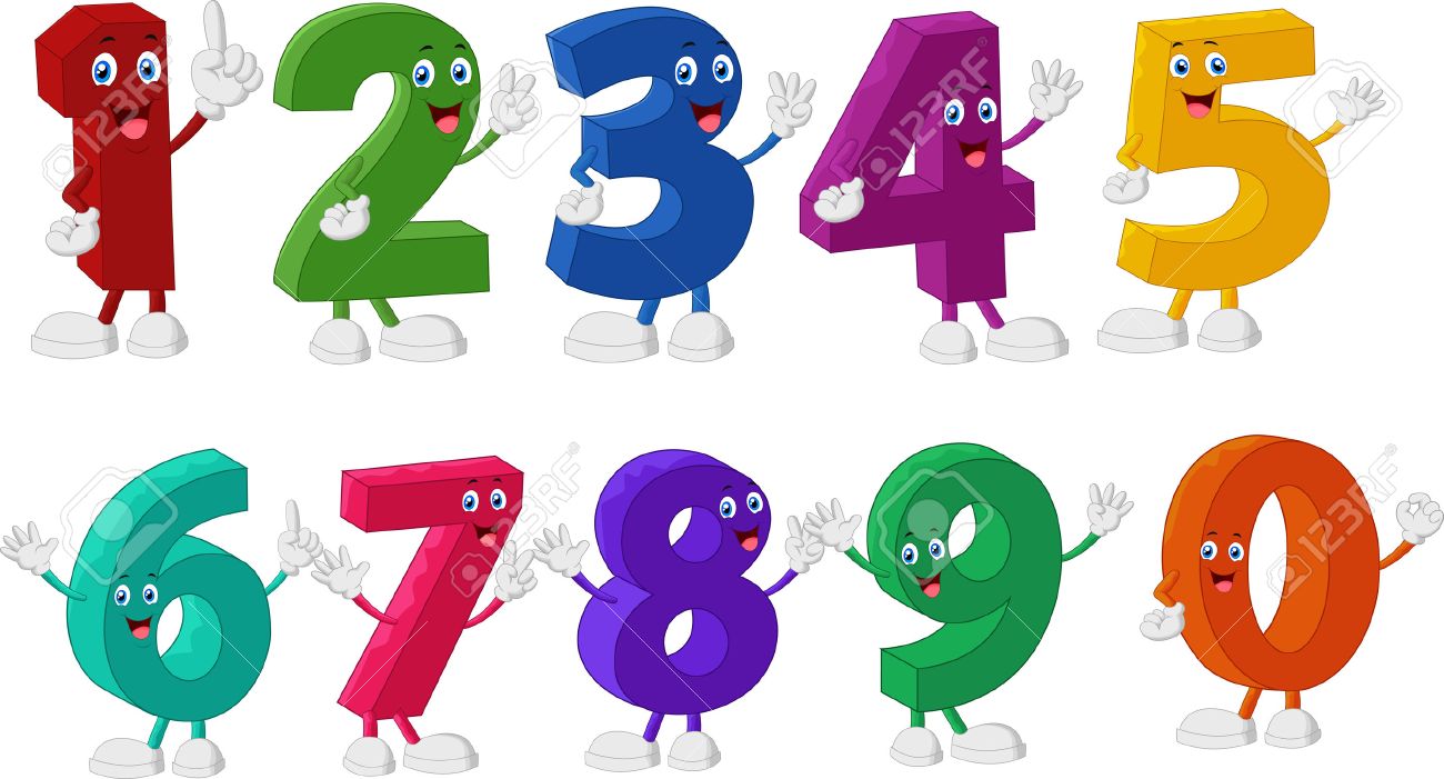 Funny Numbers Cartoon Characters Stock Vector Funny Numbers Cartoon Characters Stock Vector