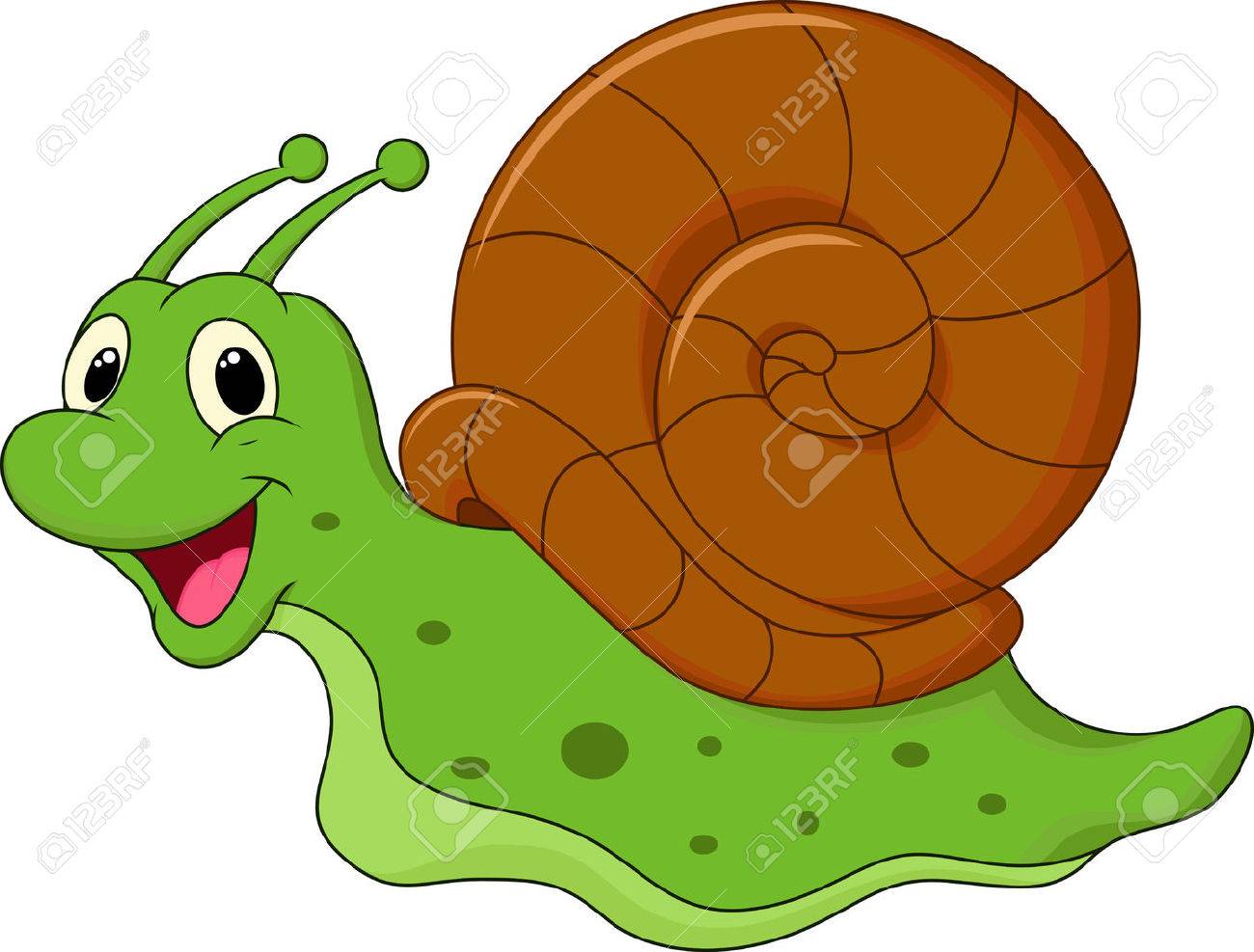 かわいい漫画のカタツムリ のイラスト素材 ベクタ Image