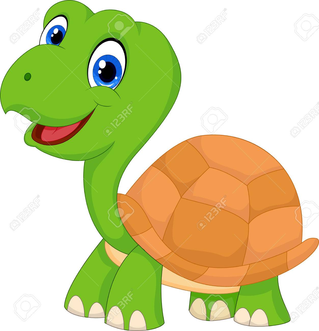Cute Cartoon Green Turtle Royalty Free Cliparts Vectors And Stock Illustration Image