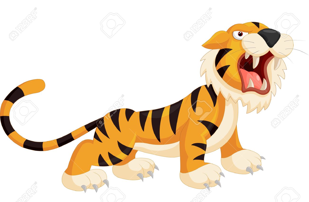 轟音かわいい虎漫画 のイラスト素材 ベクタ Image