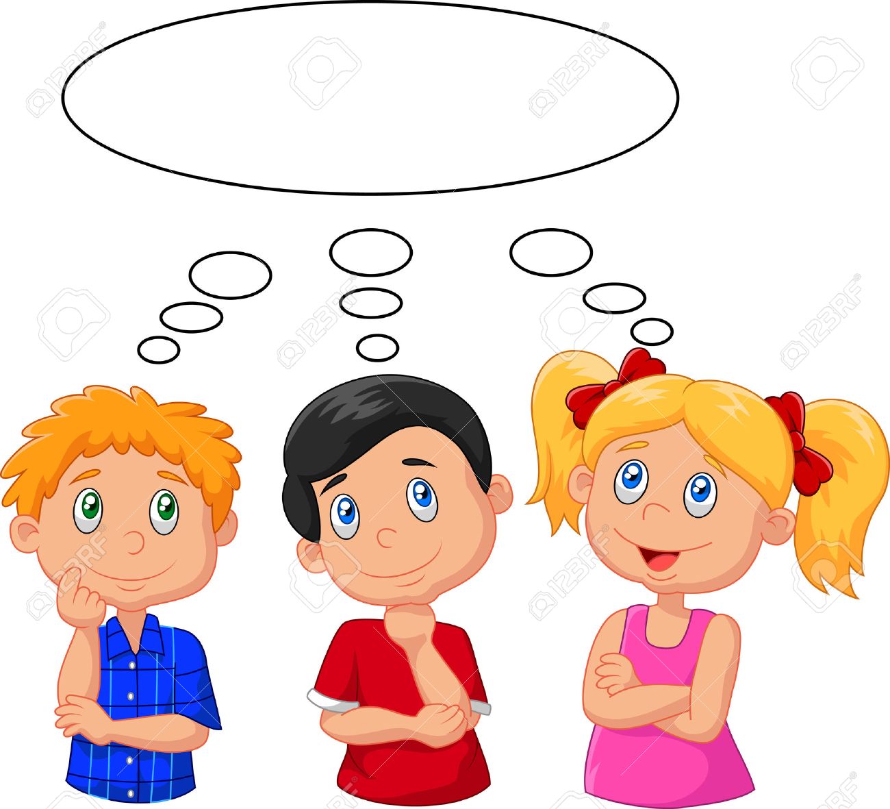 Cartoon Kinder Denken Mit Weissen Blase Lizenzfrei Nutzbare Vektorgrafiken Clip Arts Illustrationen Image 37538586