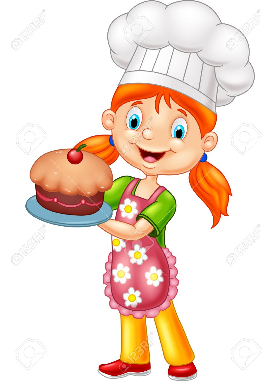Fille Faire Un Gateau Clip Art Libres De Droits Vecteurs Et Illustration Image