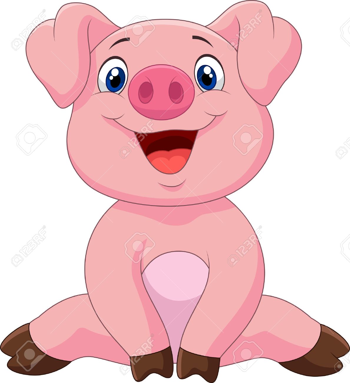 Dessin Anime Adorable Bebe Cochon Illustration Vectorielle Clip Art Libres De Droits Vecteurs Et Illustration Image
