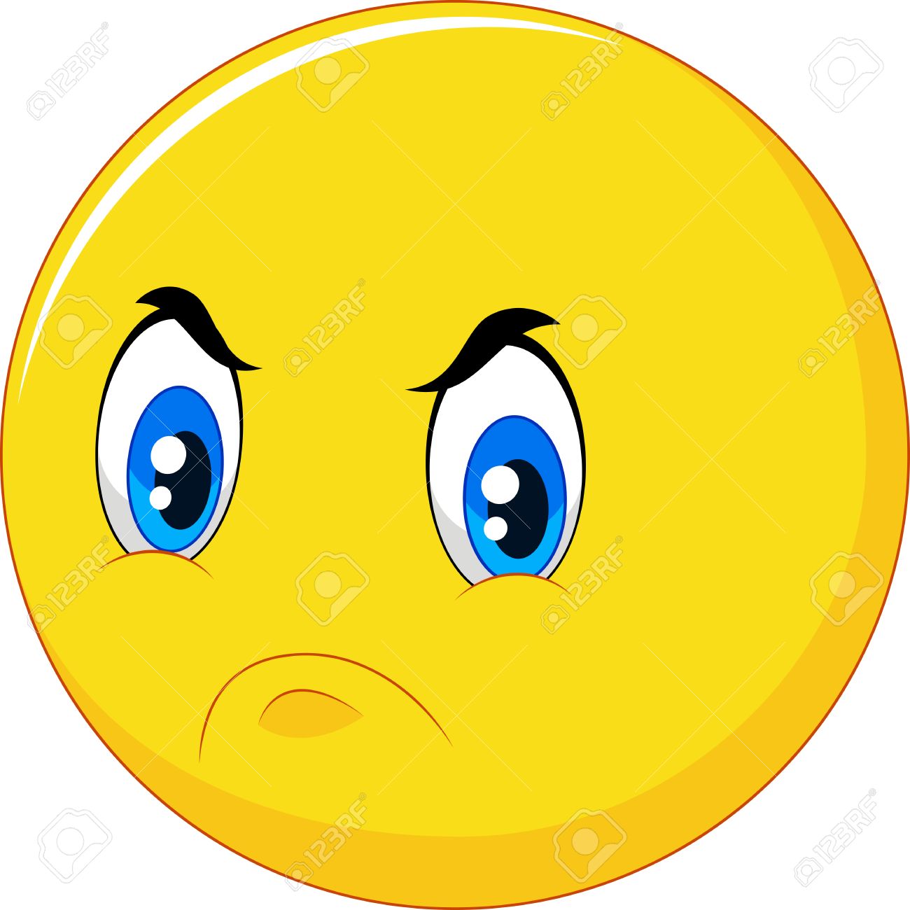 漫画絵文字の怒った顔が白い背景で隔離のベクトル イラスト のイラスト素材 ベクタ Image