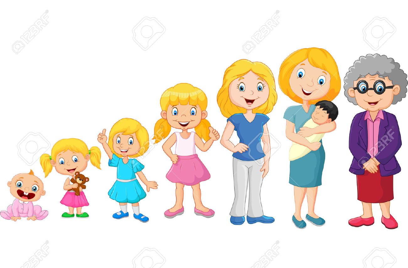 Vector Illustration Des Generations Femme Les Etapes Du Developpement Femme Petite Enfance Enfance Jeunesse Maturite Vieillesse Clip Art Libres De Droits Vecteurs Et Illustration Image