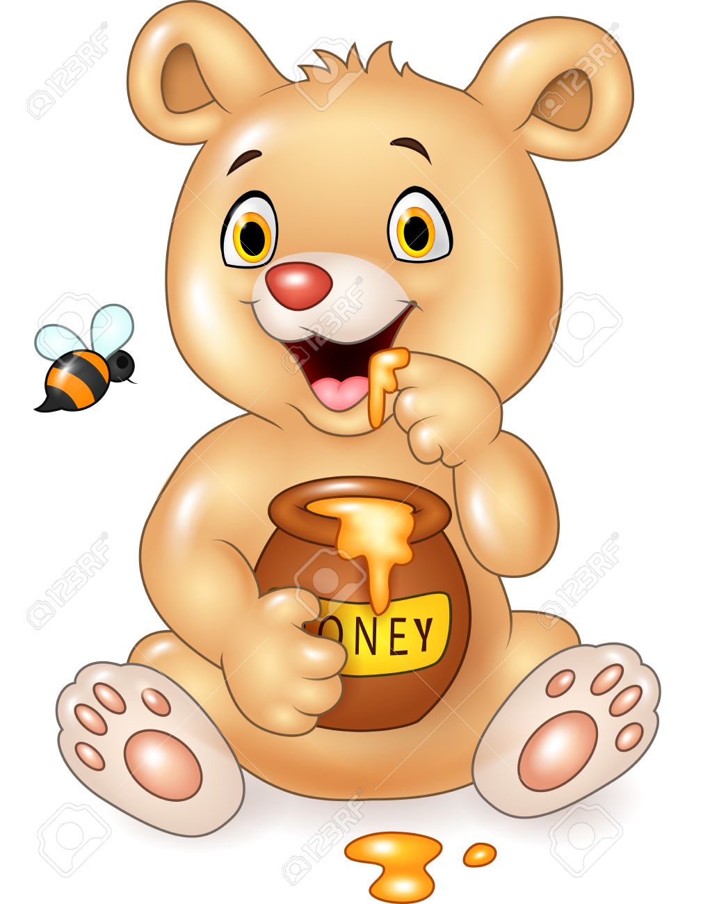 Vektor Illustration Von Cartoon Funny Baby Baren Mit Honigtopf Isoliert Auf Weissem Hintergrund Lizenzfrei Nutzbare Vektorgrafiken Clip Arts Illustrationen Image 53334684