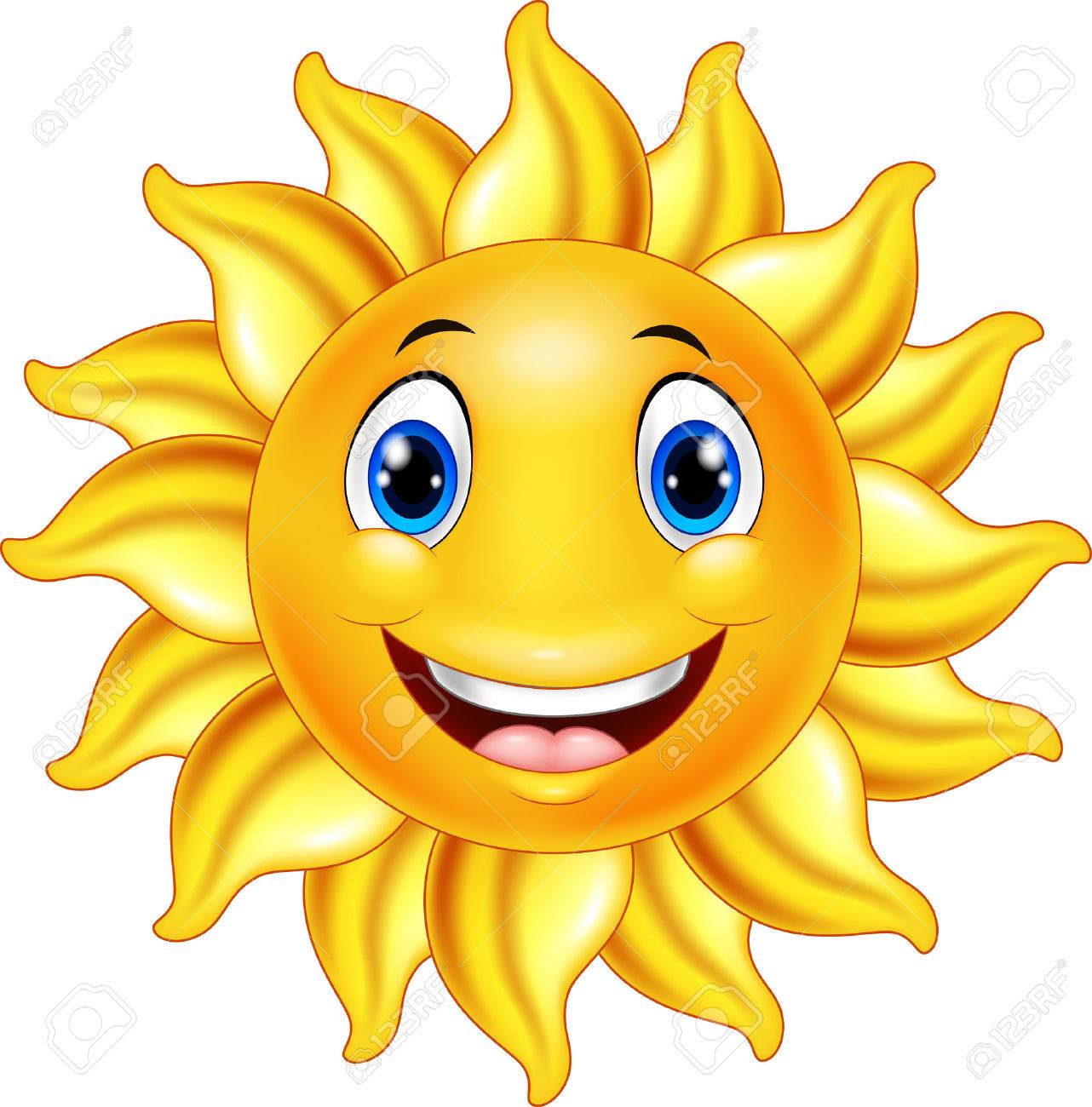 Vector Illustration Of Cute Smiling Sun Cartoon Royalty Free SVG, Cliparts,  Vectors, and Stock Illustration. Image 55517140., image size:1282x1300