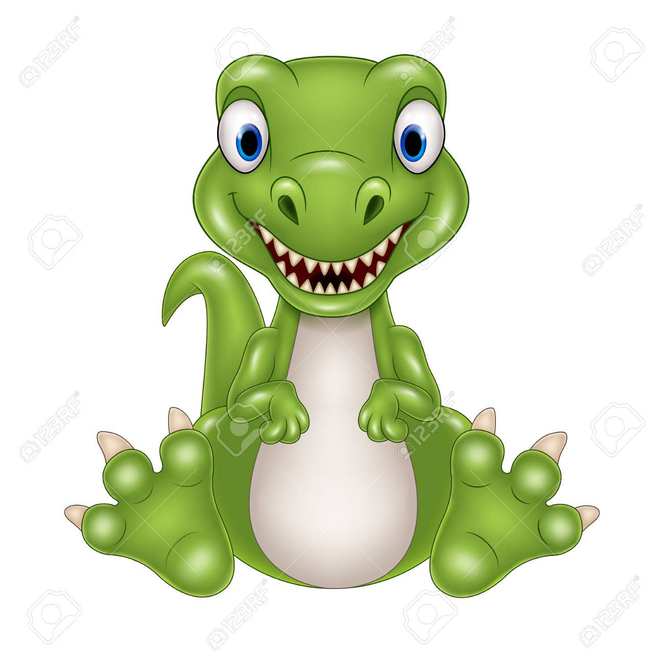 Vector Illustration Of Cute Baby Dinosaur Cartoon Royalty Free