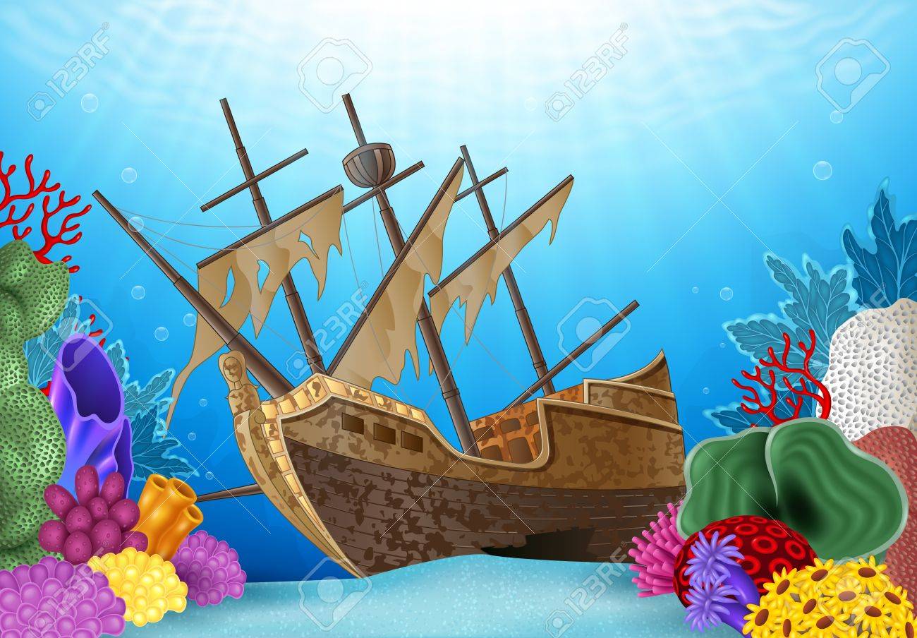 Vector Illustration Of Shipwreck On The Ocean Royalty Free SVG, Cliparts,  Vectors, and Stock Illustration. Image 56170866.