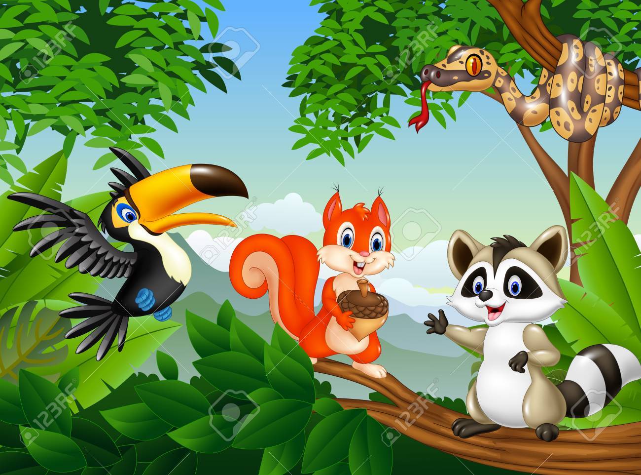 Ilustración De La Escena Del Bosque De Dibujos Animados Con Diferentes Animales Ilustraciones Svg, Vectoriales, Clip Art Vectorizado Libre De Derechos. Image 69010404. Ilustración De La Escena Del Bosque De Dibujos Animados Con Diferentes Animales Ilustraciones Svg, Vectoriales, Clip Art Vectorizado Libre De Derechos. Image 69010404.