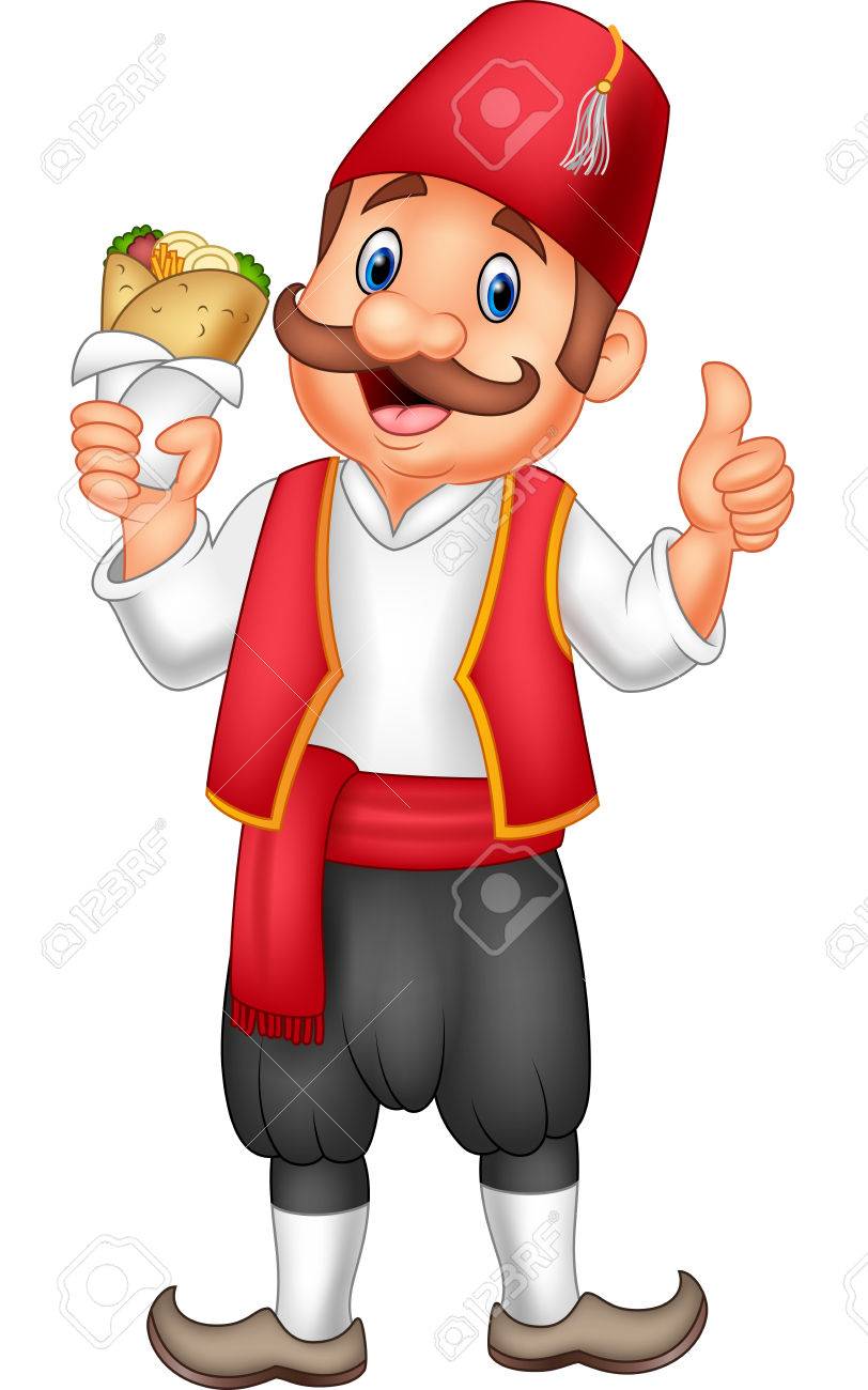 ドネルケバブを保持しているトルコ人のベクトル イラスト のイラスト素材 ベクタ Image ドネルケバブを保持しているトルコ人のベクトル イラスト のイラスト素材 ベクタ Image