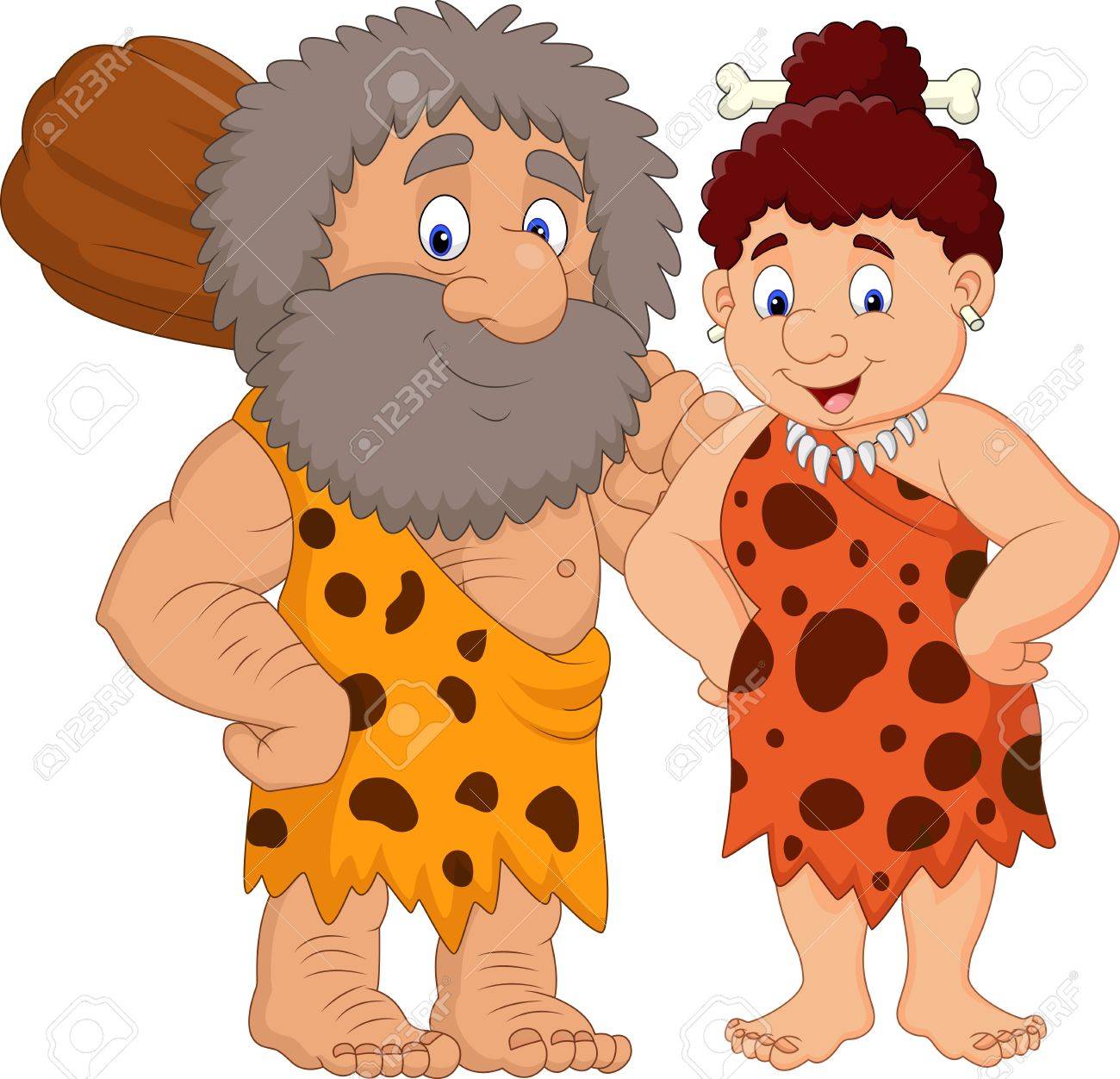 Vector illustration of Cartoon prehistoric caveman couple - 85233668 Vector illustration of Cartoon prehistoric caveman couple - 85233668