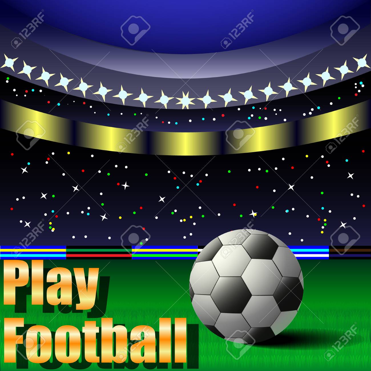 play football poster template vector illustration royalty free