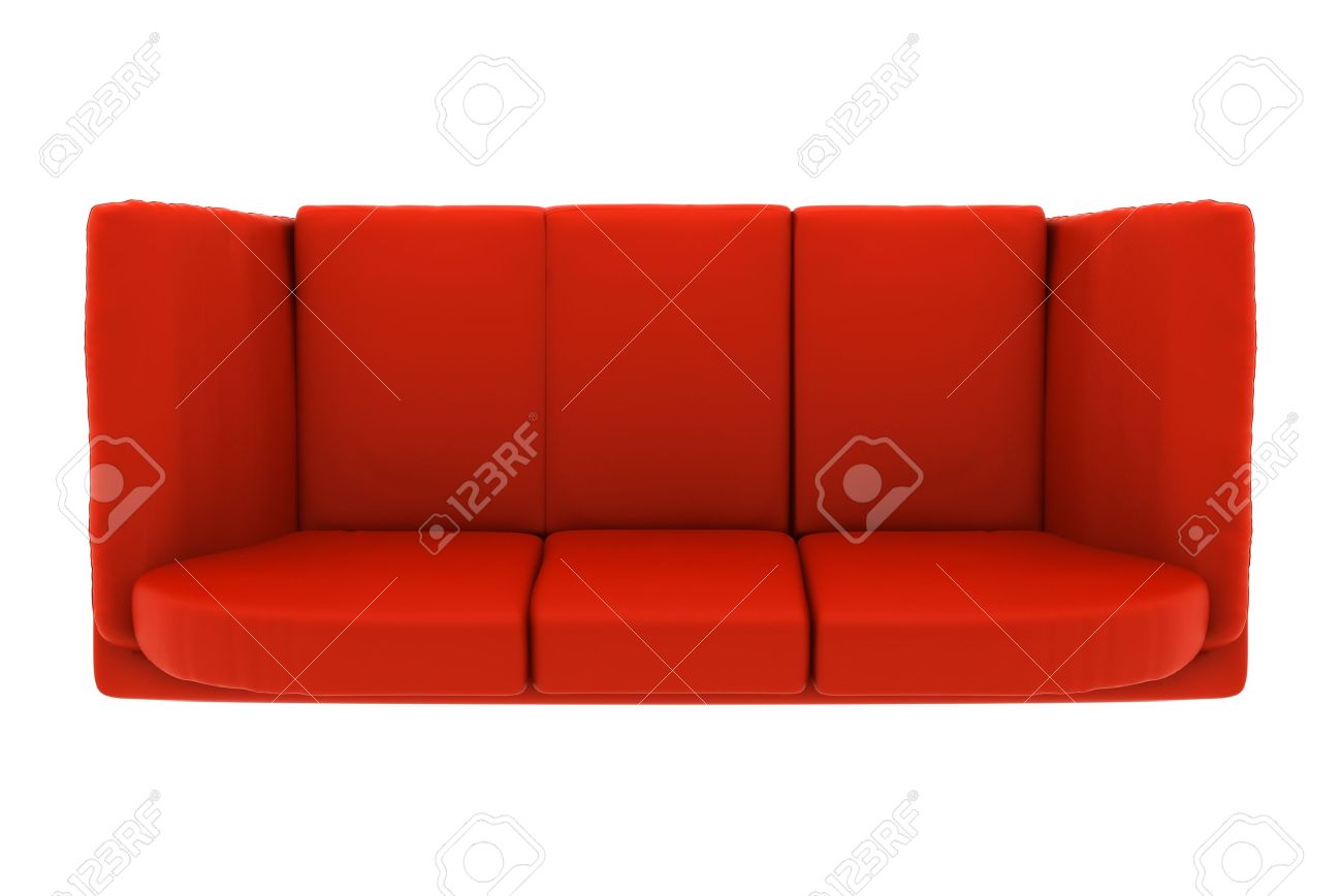 Modern Furniture Top View modern red leather couch isolated on white background. top view Modern Furniture Top View modern red leather couch isolated on white background. top view