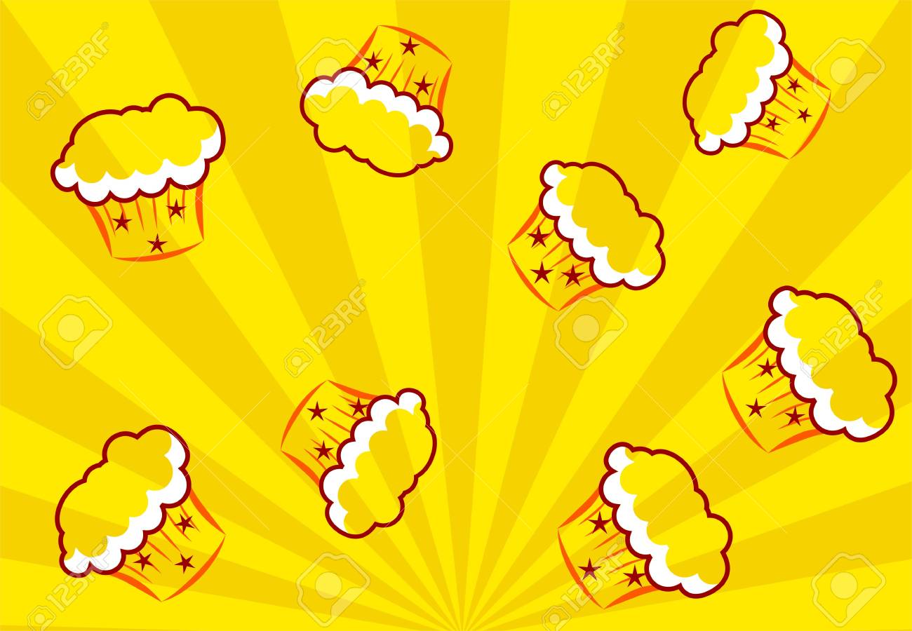 illustration of cup of ice creams and a yellow background designs yellow background designs