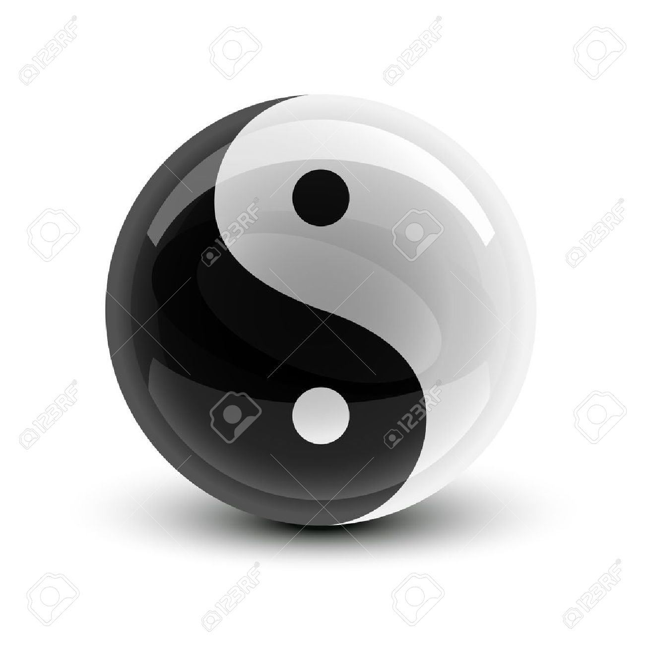 Yin And Yang Symbol On A Glossy Ball Royalty Free Cliparts Vectors And Stock Illustration Image