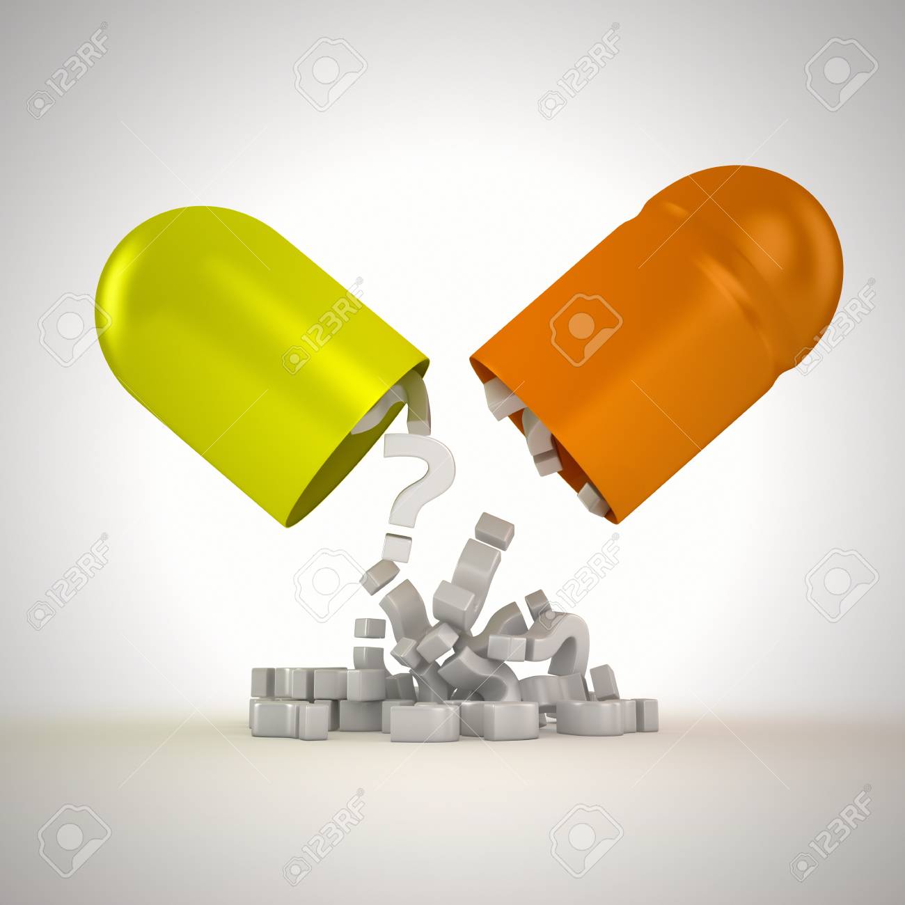 흰색 물음표 큰 캡슐에서 빠진다. 로열티 무료 사진, 그림, 이미지 그리고 스톡포토그래피. Image 15408094