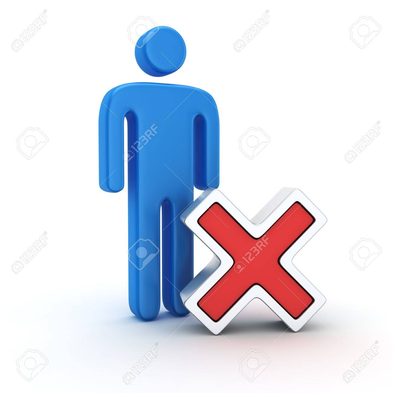 男と赤十字マークの青シンボル の写真素材 画像素材 Image