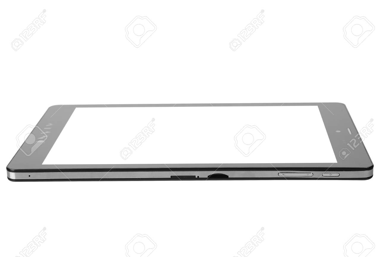 タブレット画面側に分離した白い背景素材の上に黒 の写真素材 画像素材 Image