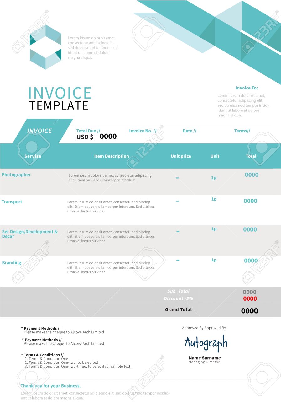 invoice template design royalty free cliparts vectors and stock invoice with discount template