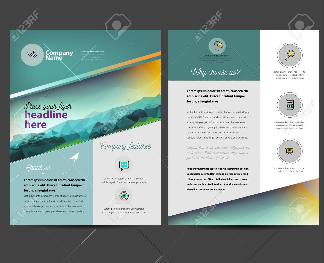 Broschüre Oder Flyer Design-Vorlage In Letter-Format Lizenzfrei Regarding Letter Size Brochure Template
