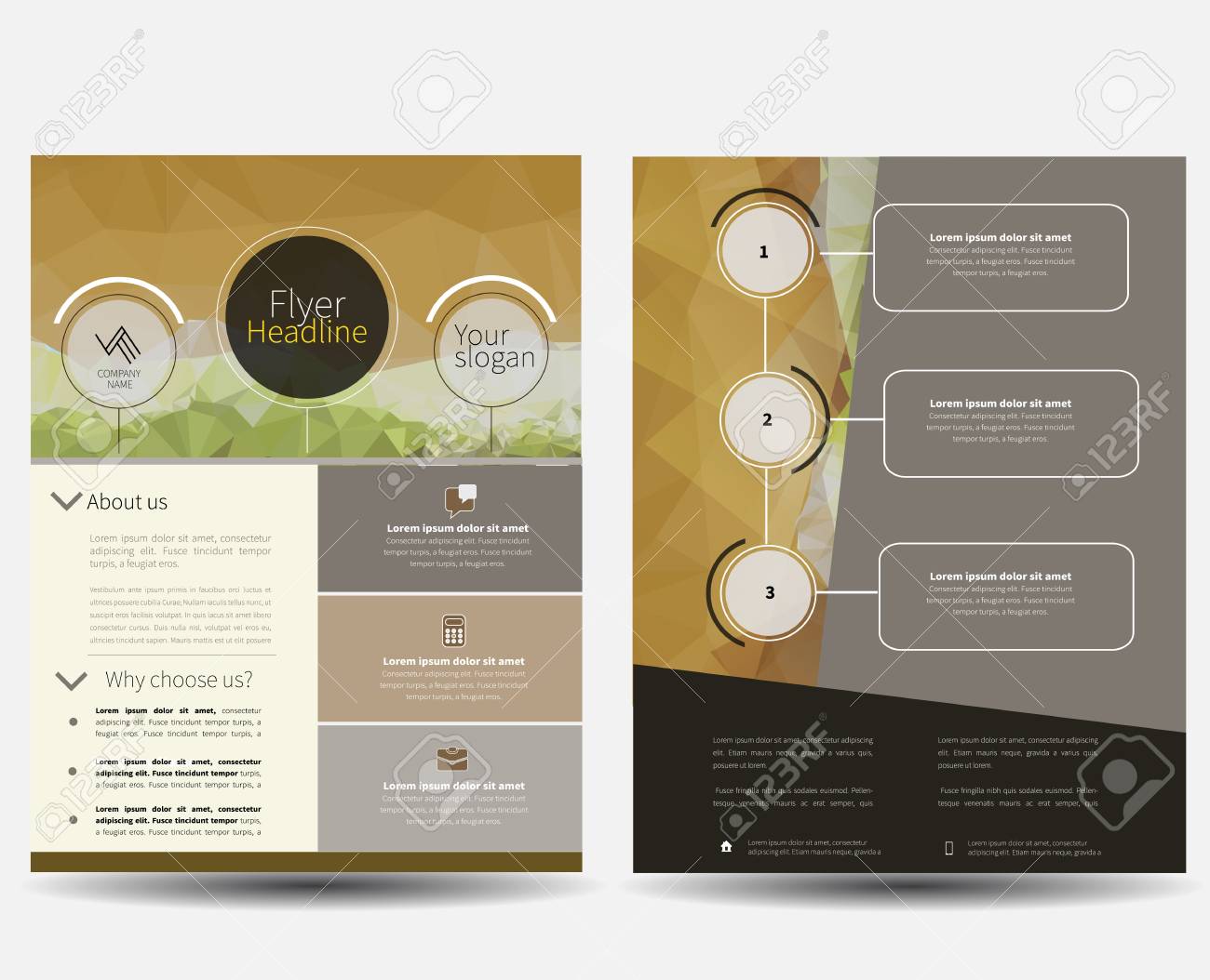 Brochure Or Flyer Design Template In Letter Size Royalty Free For Letter Size Brochure Template