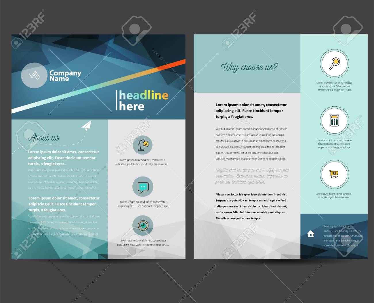 Broschüre Oder Flyer Design-Vorlage In Letter-Format Lizenzfrei Intended For Letter Size Brochure Template