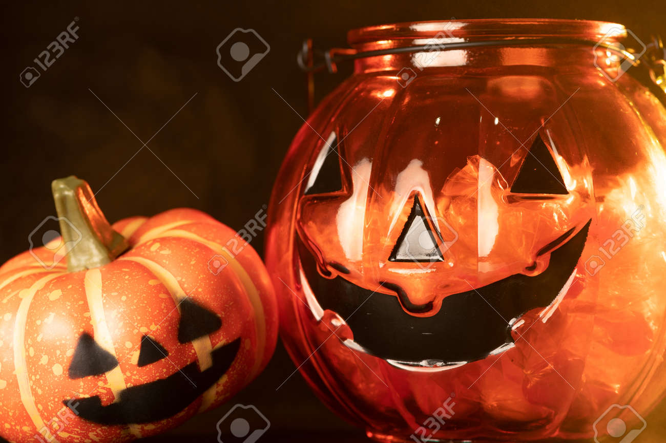 the Halloween pumpkin laying on the black color backdrop. the concept of Halloween, festival, autumn and celebration - 156628937 the Halloween pumpkin laying on the black color backdrop. the concept of Halloween, festival, autumn and celebration - 156628937