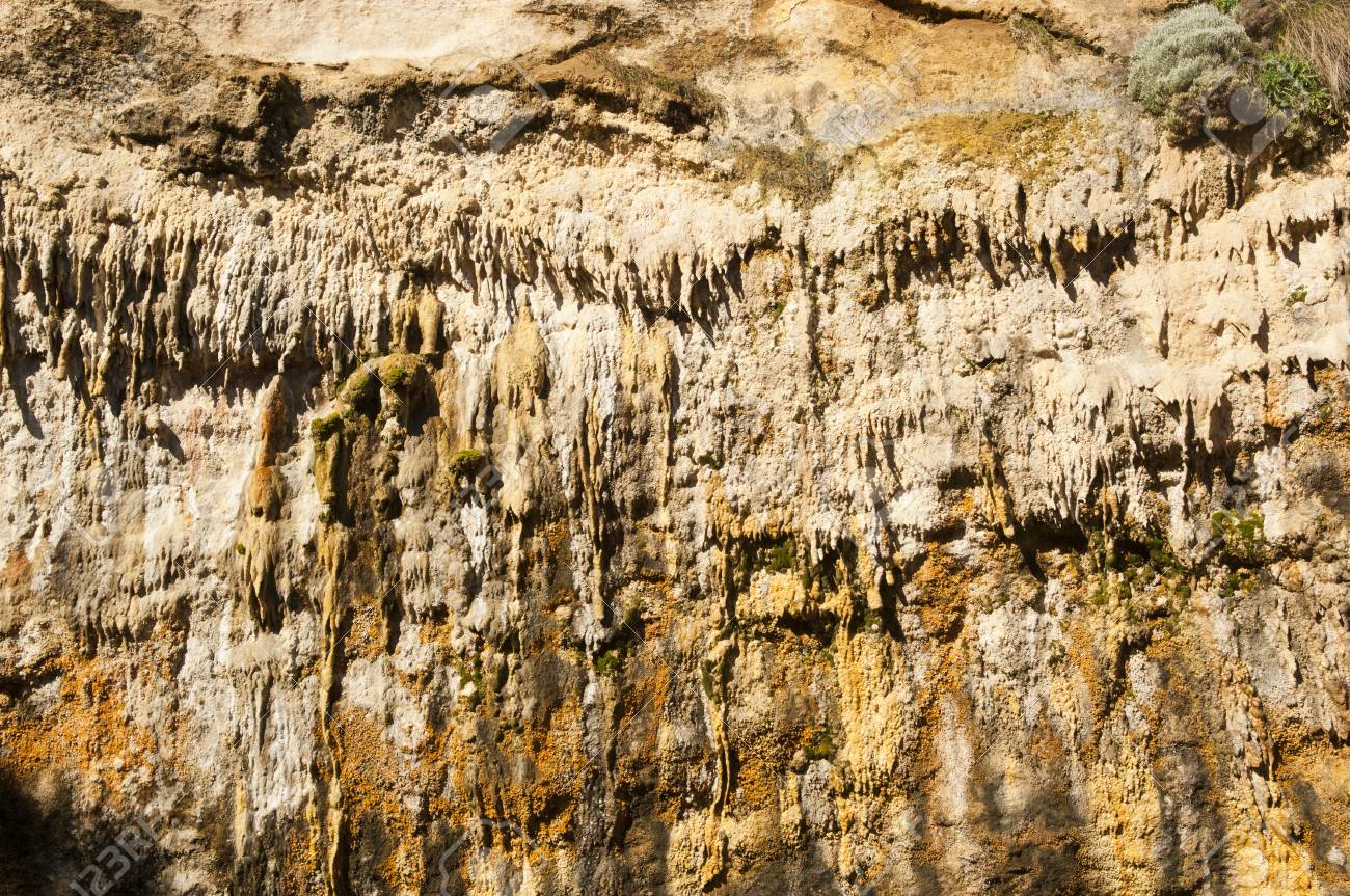 Stalactite And Other Cave Formations Hanging From The Ceiling