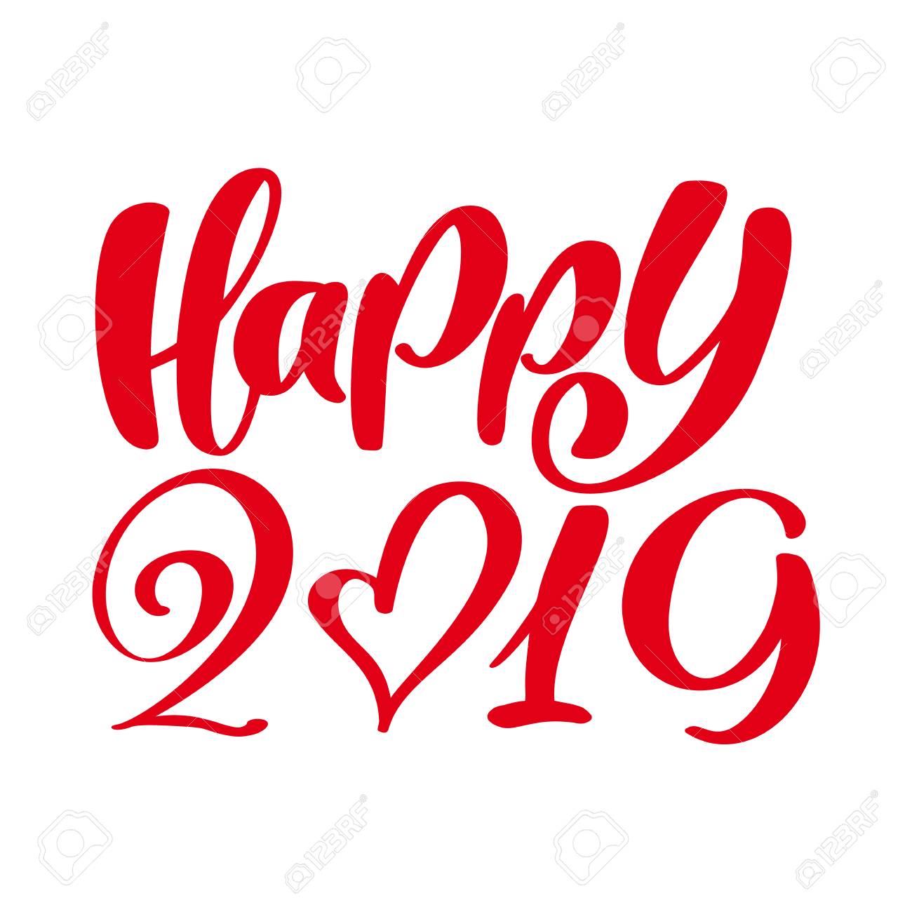 Happy 2019 >> Greeting Card Design Template With Calligraphy Happy 2019 Text Happy 2019 >> Greeting Card Design Template With Calligraphy Happy 2019 Text